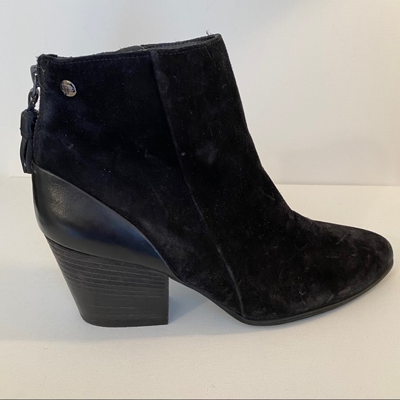 Paul Green Shoes - Paul Green Suede Black Zip Ankle Booties - 10